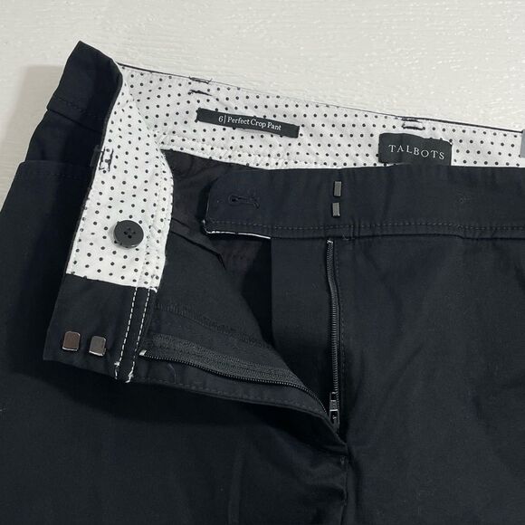 NWT Talbots Perfect Crop Pants Black Size 6 Slim‎ Leg - Picture 7 of 8